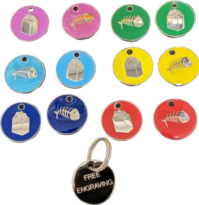 Cat Tag Personalised Engraved 20mm Pet Collar ID Tags Kitten Quality Engraving - Image 1 of 2