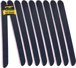 Nail Files Bulk, 9 Pack 7 Inches Disposable Double Sided 100/180 Grit Emery Boar - Picture 1 of 7