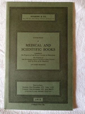 Catalogue Sotheby's Medical and Scientific books from Royal College Physicians - Immagine 1 di 4