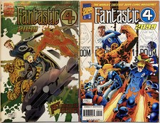 Fantastic Four 2099 #1 Chrome Foil cover & #2 (Marvel 1996)