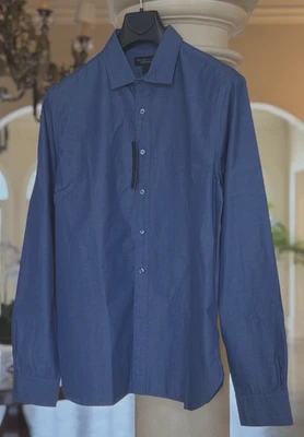 Camisa de mezclilla azul abotonada para hombre Store at Bloomingdale's - grande para hombre, nueva con etiquetas Foto 1 de 4