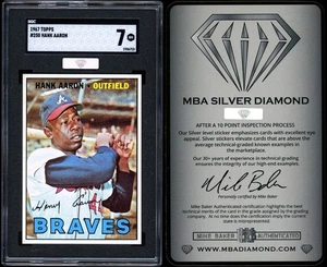 1967 Topps #250 Hank Aaron SGC 7 MBA SILVER DIAMOND CENTERED EYE APPEAL - Picture 1 of 3