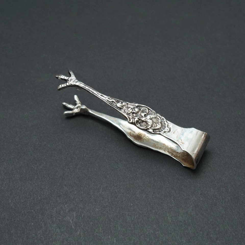 Sugar Cube Tongs 900 Silver Bird Claw Argentina Antique around 1910 1.58EDW - Image 1 of 4