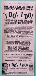 Volantino unilaterale che faccio! Lo faccio! Off Broadway Karen Ziemba David Garrison carta sottile - Foto 1 di 2