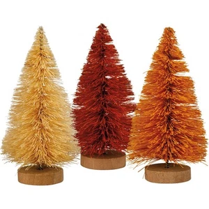 Set of 3 Fall Colored Bottle Brush Tree Set - Picture 1 of 5