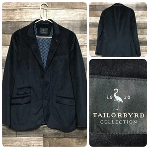 Tailorbyrd Velvet Subtle Paisley Blazer Men’s 40R Blue 2 Button Polyester - Picture 1 of 11