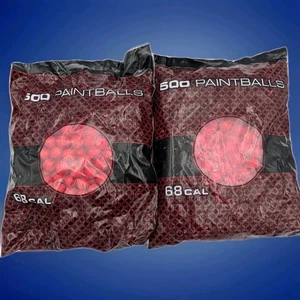 1000 bolas de pintura .68 Cal - Rojo - 2 bolsas de 500 - Sellado - Rotura menor en una bolsa - Imagen 1 de 6