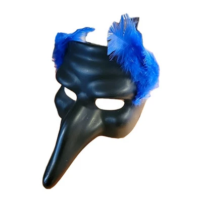 Venetian Plague Doctor Mask Carnival Mardi Gras Masquerade Black Gold - Image 1 of 4