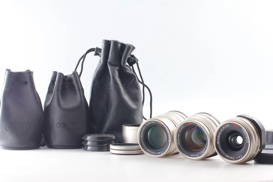 [MINT] Contax Carl Zeiss 28mm 45mm 90mm 3 Lenses for G1 G2 From JAPAN - Image 1 of 4