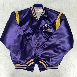 Mint c1990s Minnesota Vikings NFL sz L Satin Vintage Jacket - Picture 1 of 3