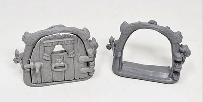 Винтажный грибной домик Schleich Smurfs деревянные серые двери пейо ПВХ 1970-е 80-е - Изображение 1 из 4