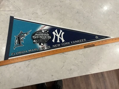  2003 World Series Duel Pennant New York Yankees Florida Marlins Miami FREESHIP - Image 1 of 3