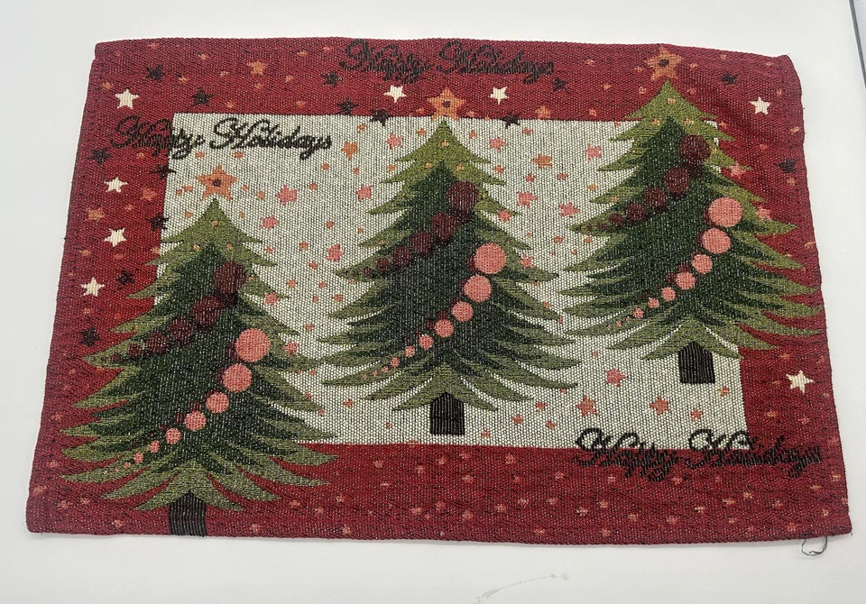 圣诞挂毯桌椅 8 件套假日树闪闪发光家庭   — 第 1/4 张图片