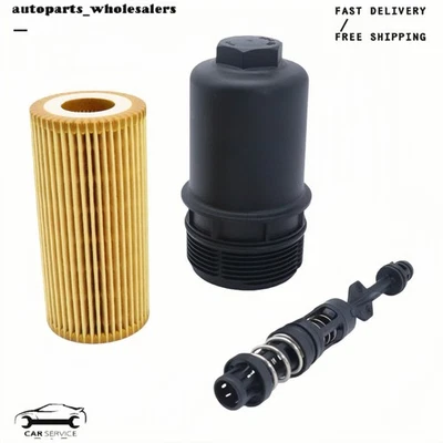 Oil Filter Housing Cap & Piece & Oil Filter For VW Jetta Tiguan AUDI A4 SEAT - Image 1 of 4