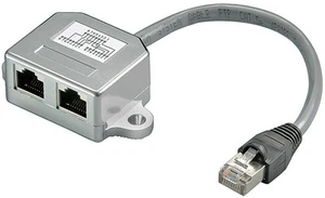 Kabel-Splitter für strukturierte Verkabelung; CAT T-Adapter 2x 10/100 BaseT SB - Afbeelding 1 van 2