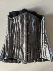 NEW Discontinued Limited Edition! 426 Standard Size 20” Silver Shantung Corset - Picture 1 of 4