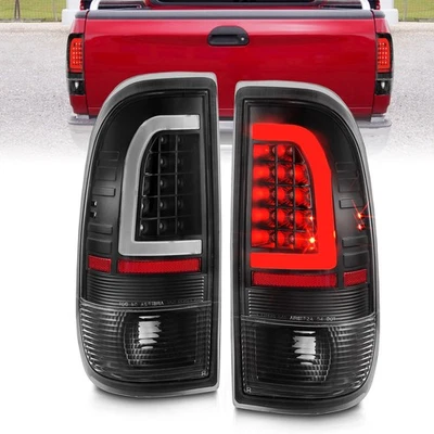 Luces traseras LED ANZO para Ford F-150 1997-2003 con barra de luz carcasa negra transparente Foto 1 de 4