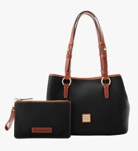 Neu mit Etikett Dooney & Bourke kleine Briana mit Kieselkorn und Beutel schwarz UVP 438 $ - Bild 1 von 19
