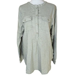 Mountain Hardwear Karsee Long Sleeve Pullover Womens Medium Flannel Pockets Sage - Picture 1 of 11