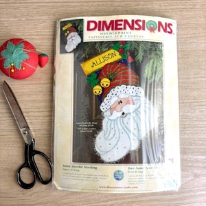Dimensions Santa Sparkle Stocking needlepoint kit - NOS #9133 - 2004 vintage - Picture 1 of 4