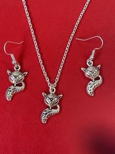 CUTE SQUIRREL CHARM NECKLACE & EARRING SET 16" 18 Chain Christmas Gift - Bild 1 von 4