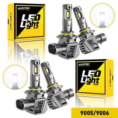 4x 9005+9006 LED Combo LED Headlight Kit 50000LM Light Bulbs Hi/Low Beam 6500K - Image 1 of 4