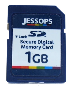 1GB JESSOPS BY SANDISK  FULL SIZE SD MEMORY CARD NINTENDO 3DS Wii CAMERAS - Picture 1 of 3