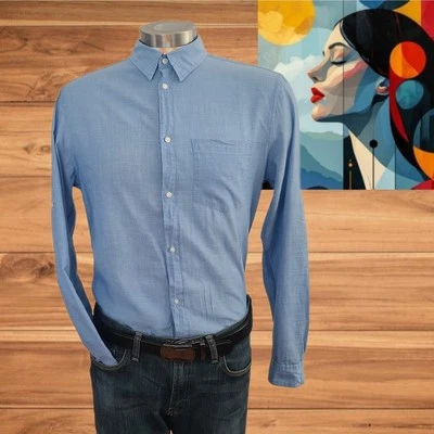 Camisa de vestir de manga larga para hombre H&M talla M - Top formal informal con botones Foto 1 de 4