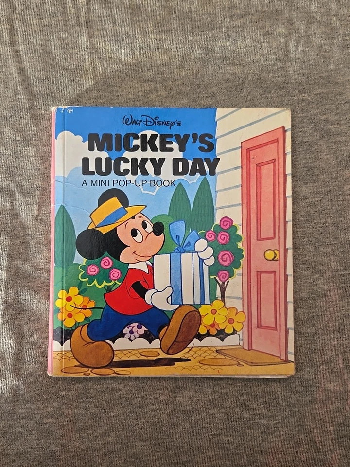 Vintage Walt Disney's Mickey's Lucky Day Mini PopUp Book Paperback Pop Up - Image 1 of 4