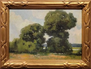 Anna Hills - Oak Trees in a Pasadena landscape- c.1919 Oil painting - Picture 1 of 8