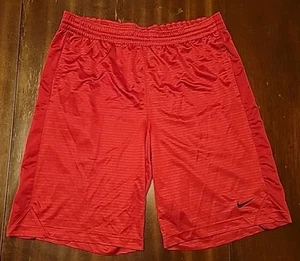 Pantaloncini da basket Nike uomo rosso scuro finitura raso ricamati taglia large - Foto 1 di 10