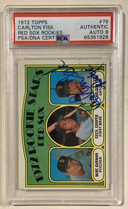 1972 Topps Carlton Fisk Signed Rookie Baseball Card PSA/DNA Auto Certified HOF - Picture 1 of 5