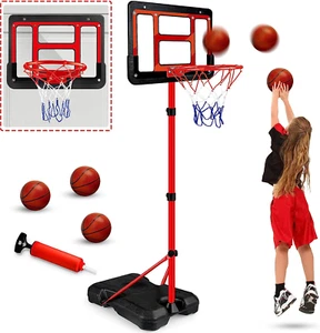 Kids Basketball Hoop with Stand, Adjustable Basketball Set, Toddler Basketball T - Picture 1 of 12