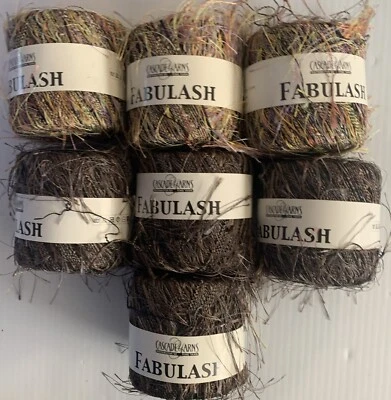 Cascade Yarns Fabulash. Eyelash . 100 % Polyester .1 lot of 7 - Image 1 of 3