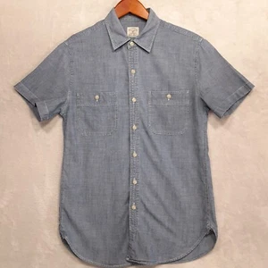 J.Crew Mens Short Sleeve Chambray Button Up Shirt Sz.Small/Blue/Lightweight  - Picture 1 of 8