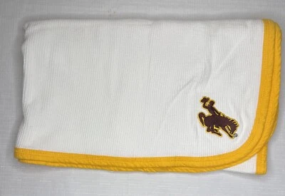 Manta térmica para bebé Wyoming Cowboys ropa de punto creativa blanco dorado bronce rodeo Foto 1 de 4