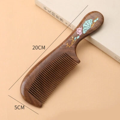 Wood Hair Comb Anti Static Handmade Wooden Green Sandalwood Combs - Image 1 of 4
