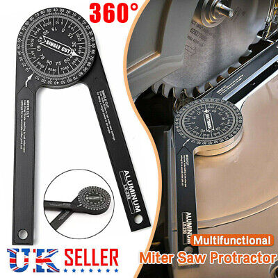 360° Aluminum Angle Finder Miter Saw Protractor Woodworking Measuring Ruler Tool • 9.99£