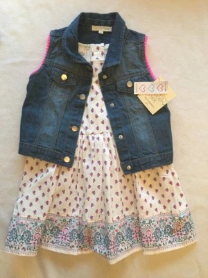 Vestido y chaqueta vaquera de 2 piezas de autoestima para niñas talla 5 nueva con etiquetas Foto 1 de 4