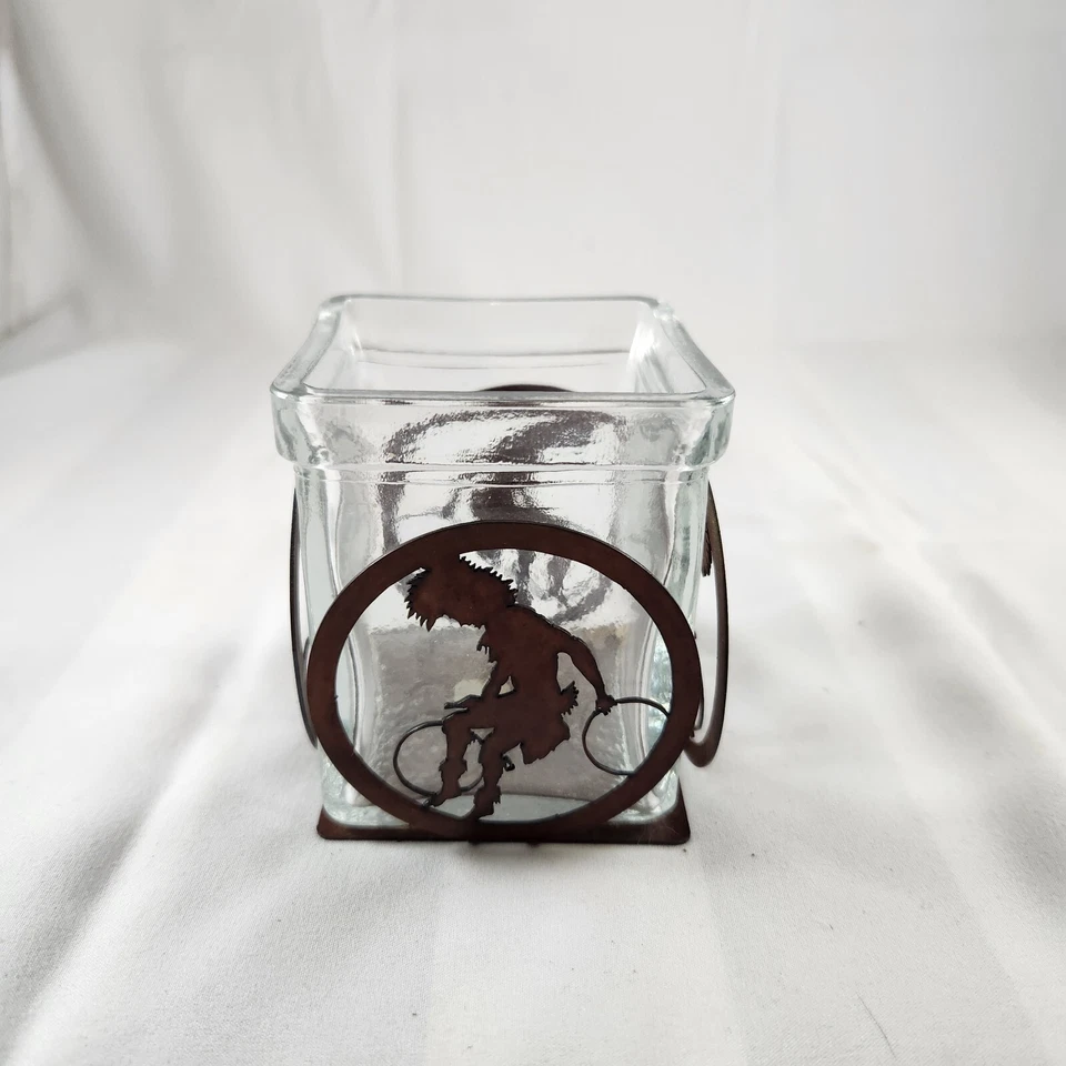 Candelabro votivo de vidrio y acero Dancing Indian Hecho en México Foto 1 de 3