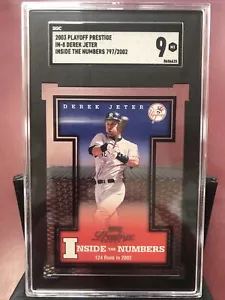 2003 Playoff Prestige Inside the Numbers Derek Jeter/2002 New York Yankees SGC 9 - Picture 1 of 5