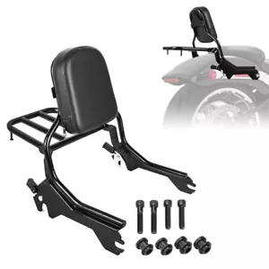 Standard Height Sissy Bar Backrest w/Luggage Rack For 18+ Harley Softail Fat Boy - Bild 1 von 7