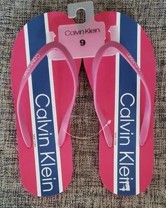 Calvin Klein Women's Salma Size 9  Flip-Flop Silhouette Thong Pink New - Picture 1 of 9