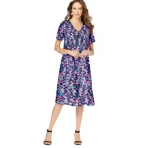 Vestido Roaman's Mujer 30W 32W Ultra Suave Tejido Súper Suave Columpio Floral Cómodo - Imagen 1 de 9