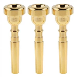 Professional Trumpet Mouthpiece Size 3C 5C 7C for Bach Gold Coated w/ Rich Tone - Picture 1 of 19