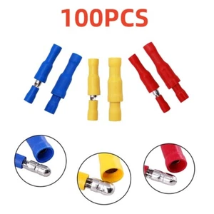 100PCS Insulated Bullet Crimp Wire Male/Female Connectors Splice Terminals Kit - Picture 1 of 18