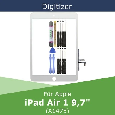 Digitalizador para Apple iPad Air 1 A1475 Blanco 9,7" Pantalla Táctil Cristal Pantalla Disco