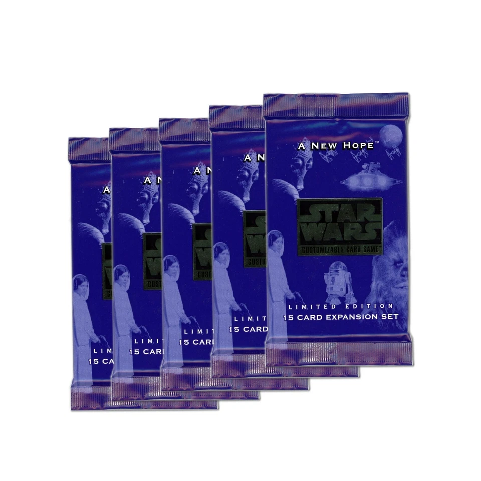 (5) Booster Packs - 1996 Decipher Star Wars New Hope CCG 15 Card Expansion Set - Image 1 of 2