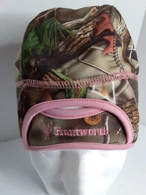HUNTWORTH Beanie Hat Womens OakTree EVO Knit Cap PINK CAMO Skull Ponytail Hole - Image 1 of 4
