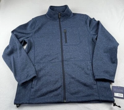 Croft & Barrow Full Zip Blue Jacket NWT Polyester Knit Mens Size M - Image 1 of 4